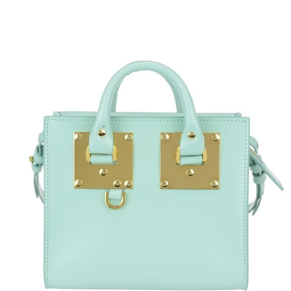 New Never Used Sophie Hulme mini Albion Box Tote - Mint green/Duck Egg - Picture 1 of 6